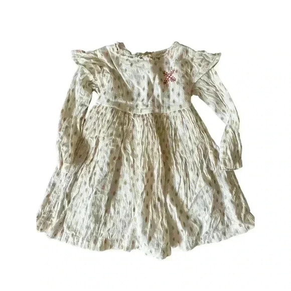 Girls Almirah Ivory with Gold Dot Embellishments 18-24 months - Picture 1 of 3